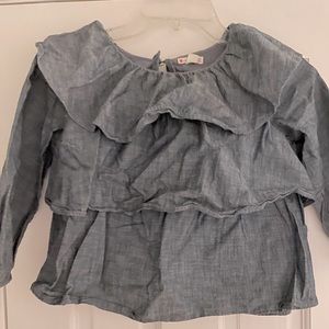 Ruffle chambray top size 10